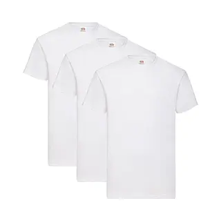 3 Pack - Fruit Of The Loom - Shirts - Kids - Ronde Hals - Maat 152 - Wit