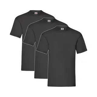 3 Pack - Fruit Of The Loom - Shirts - Kids - Ronde Hals - Maat 140 - Zwart