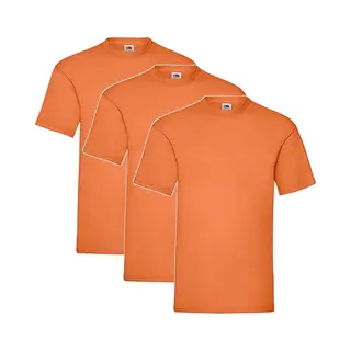 3 Pack - Fruit Of The Loom - Shirts - Kids - Ronde Hals - Maat 152 - Oranje