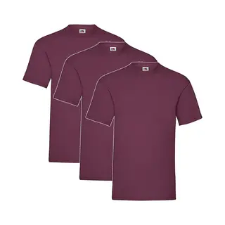 3 Pack - Fruit Of The Loom - Shirts - Kids - Ronde Hals - Maat 104 - Bordeaux