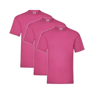 3 Pack - Fruit Of The Loom - Shirts - Kids - Ronde Hals - Maat 140 - Fuchsia