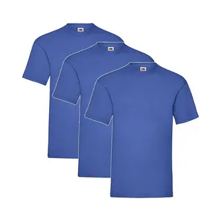 3 Pack - Fruit Of The Loom - Shirts - Kids - Ronde Hals - Maat 140 - Royal