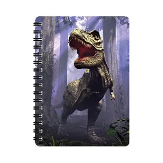 3D LiveLife Jotter - T-Rex Scene From Deluxebase. Lenticular 3D Dinosaur A6 Spiral Notebook With Plain Recycled Paper Pages. Artwork Licensed From