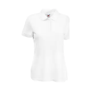 Fruit Of The Loom Vrouwen Dames-Fit 65/35 Poloshirt Korte Mouwen (Wit)