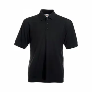 Fruit Of The Loom Men's 65 35 Pique Short Sleeve Polo Shirt In Black | Size, Xl