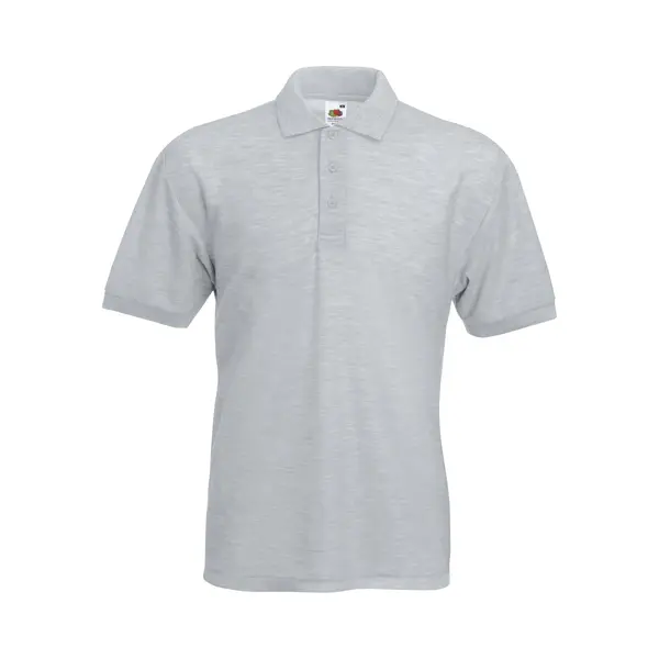 Fruit Of The Loom Men's 65 35 Pique Short Sleeve Polo Shirt In Grey | Size, Medium thumbnail