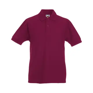 Fruit Of The Loom Pique Short-Sleeved Polo Shirt In Burgundy | Size, 7-8 Years