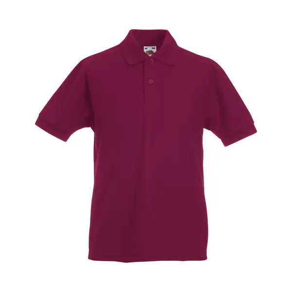 Fruit Of The Loom Pique Short-Sleeved Polo Shirt In Burgundy | Size, 7-8 Years thumbnail