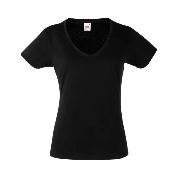 Fruit Of The Loom Lady-Fit Valueweight Damen T-Shirt, V-Ausschnitt (Xl) (schwarz) thumbnail