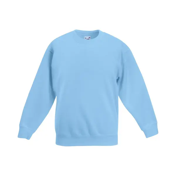 Fruit Of The Loom Set In Sleeve Sweatshirt In Blue | Size, 7-8 Years thumbnail