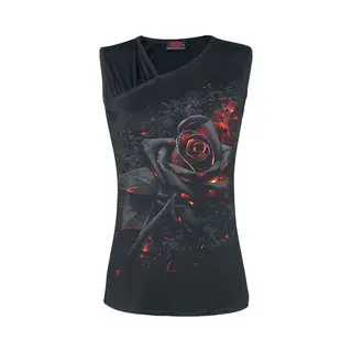 Spiral Burnt Rose Top Black