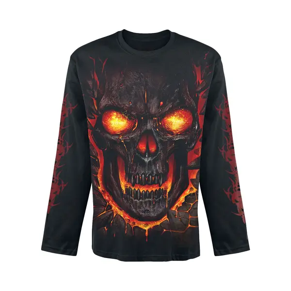 Spiral Skull Lava Langarmshirt Schwarz In Xl thumbnail