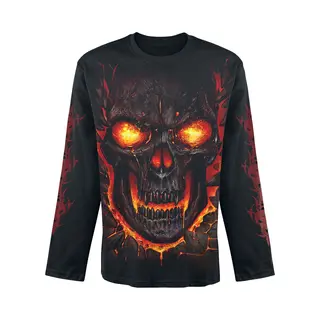Spiral Skull Lava Long-sleeve Shirt Black