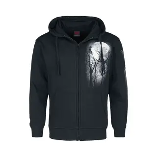 Spiral Forest Wolf Hoodie Jacket Black