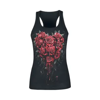 Spiral Bleeding Heart Top Black