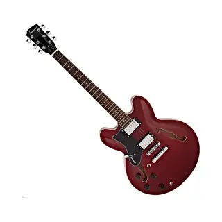 Hartwood Revival Left Handed Semi Acoustic Guitar Cherry Red