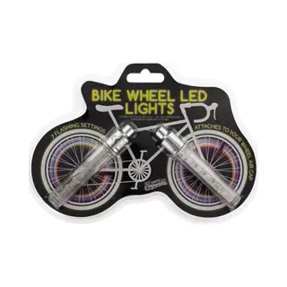Paladone Bike Wheel Led Lights - Set Of Two Colourful Easy Install Air Cap Cover Lights, 7 Flashing Settings, Bicycle Decoration Safey And Warning At Night,