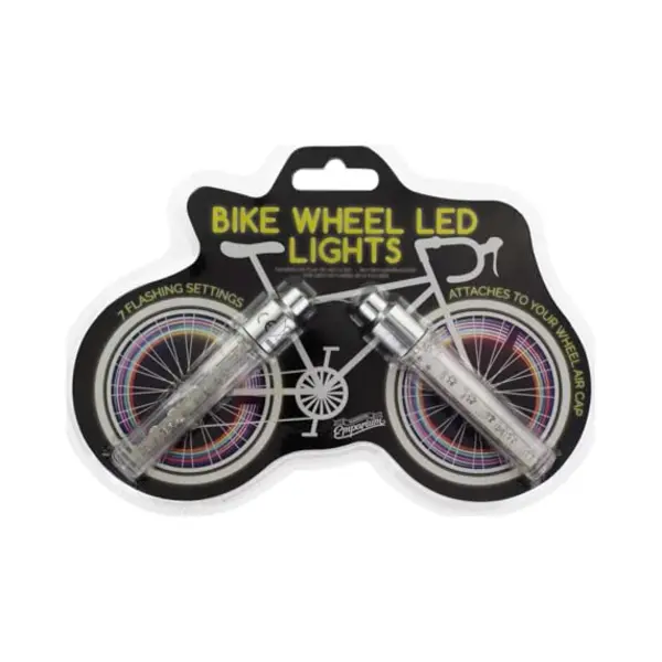 Paladone Bike Wheel Led Lights - Set Of Two Colourful Easy Install Air Cap Cover Lights, 7 Flashing Settings, Bicycle Decoration Safey And Warning At Night, thumbnail