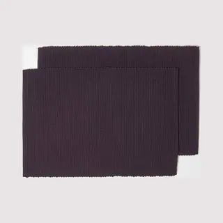 Homescapes Cotton Plain Pack Of 2 Placemats In Black
