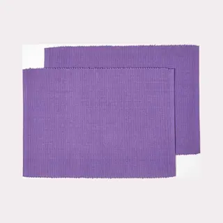 Homescapes Cotton Plain Pack Of 2 Placemats In Purple