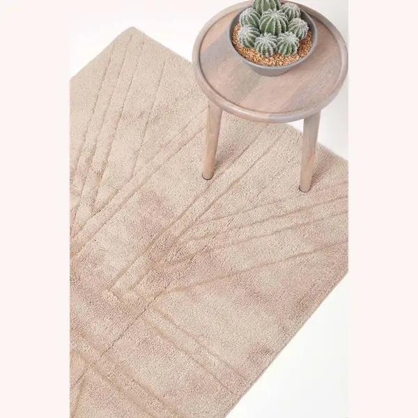 Homescapes 100% Baumwolle Teppich Union Jack Uni Geprägte Matte Beige, 90x150 Cm thumbnail