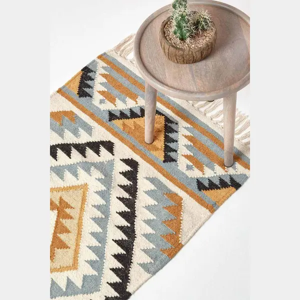 Homescapes Agra Handwoven Pattern Kilim Wool Hall Runner, 66 X 200 Cm thumbnail
