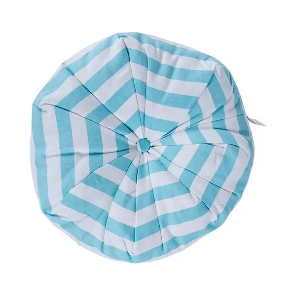 Homescapes Stripe Pleated Round Floor Cushion In Blue thumbnail