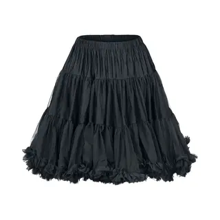 Banned Alternative Walkabout Petticoat Mittellanger Rock Schwarz In Xs-S