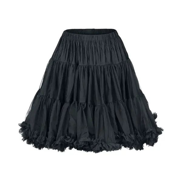 Banned Alternative Walkabout Petticoat Mittellanger Rock Schwarz In Xs-S thumbnail