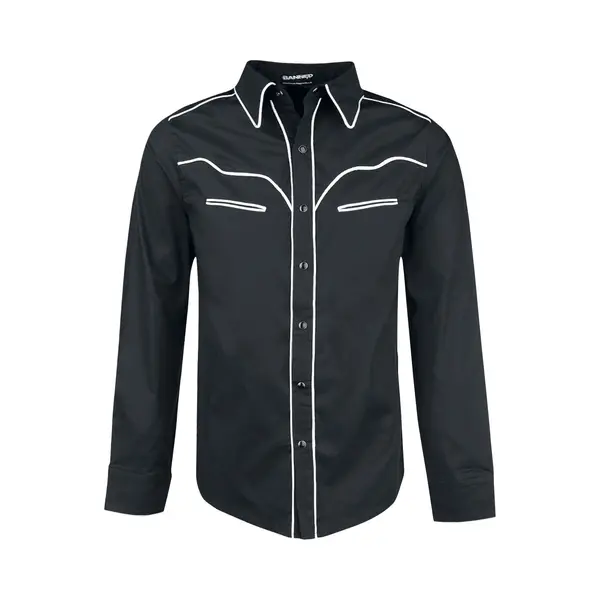 Banned Plain Trim Longsleeve Black White thumbnail