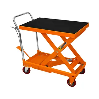 MonsterShop T-Mech Robuuste Hydraulische Heftafel - 500kg Capaciteit - 81cm X 51cm Platform - Verwijderbare Antislip Rubberen Mat - 4 Stevige Wielen - Moeiteloos