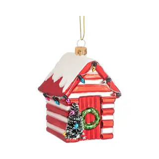 Rood-wit Stradhuisje Kerstbal - Sass & Belle