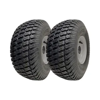 Parnells Set Van 2 Wielen Voor Grasmaaier 15 X 6, 00-6 - 65 Mm Naaf, Banden Op Velg 20 Mm