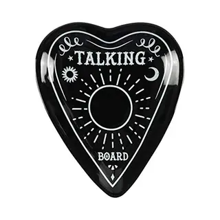 Grindstore Talking Board Planchette Trinket Dish Ornament Black 10x12x2cm