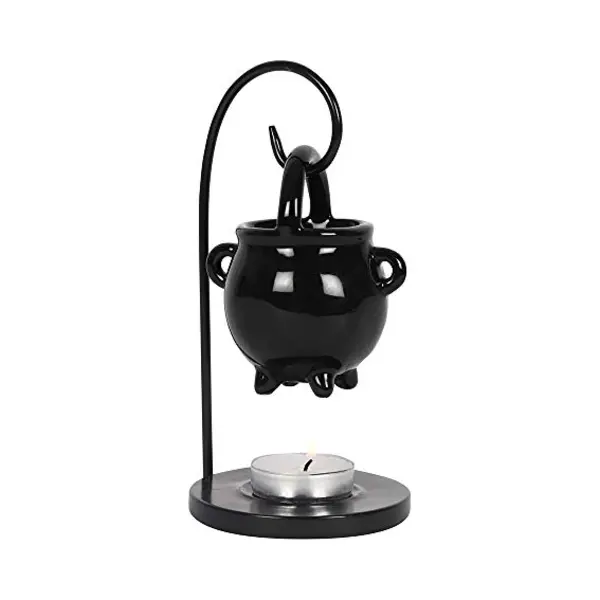 Something Different Spirit Of Equinox Hanging Cauldron Pagan Oil Burner Light 20 X 12 X 12 Black thumbnail