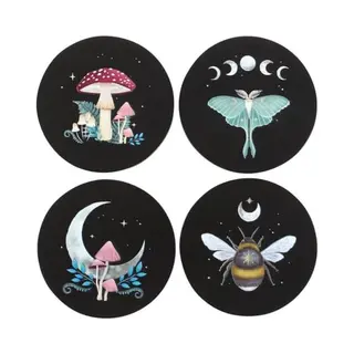 Something Different Wholesale Zauberhaftes Untersetzer-Set, Bezaubernde Dunkle Walddetails – Set Mit 4 Untersetzern – Dark Forest Untersetzer-Set Für Magische Dekoration