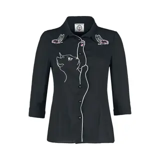 Dancing Days Snow Bird Shirt Blouse Black
