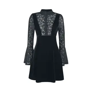 Banned Velvet And Lace Mini Dress Black