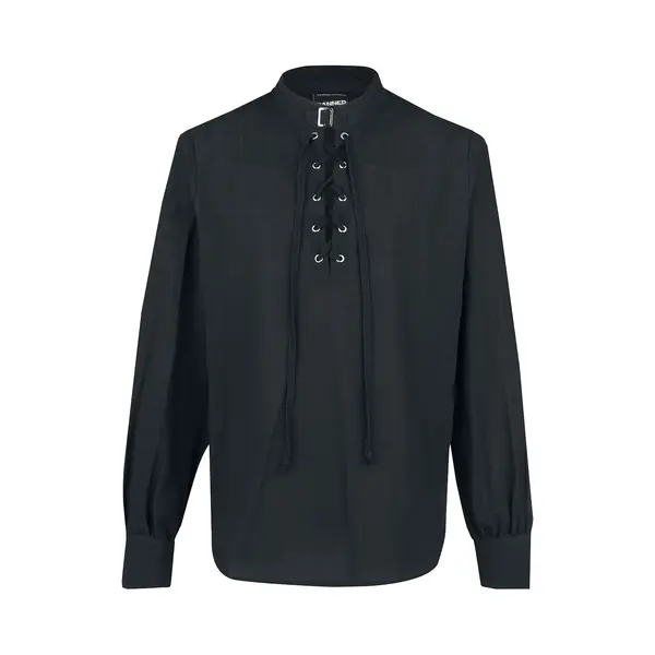 Banned Lace-Up Shirt With Buckle Shirt Black thumbnail