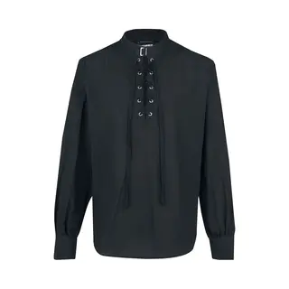 Banned Alternative Schnürhemd Mit Schnalle Hemd Schwarz In 4XL