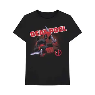 Rock Off officially licensed products T-Shirt # S Unisex Black # Deadpool Cover