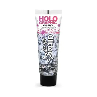 PaintGlow Holographic Chunky Glitter Face & Body Gel - Face Jewels - Glitters Gezicht - Festival Make Up - Intergalactic