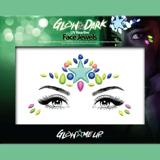 PaintGlow - Face Jewels - Festival Glitter Gezicht - Make Up - Glow In The Dark