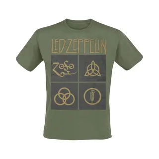 Led Zeppelin Green Symbols T-Shirt Olive