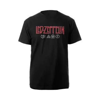 Led Zeppelin Logo & Symbols T-Shirt Black