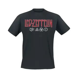 Led Zeppelin Logo & Symbols T-Shirt Black