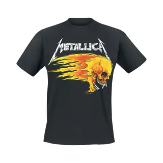 Metallica Flaming Skull Tour Tee T-Shirt Black