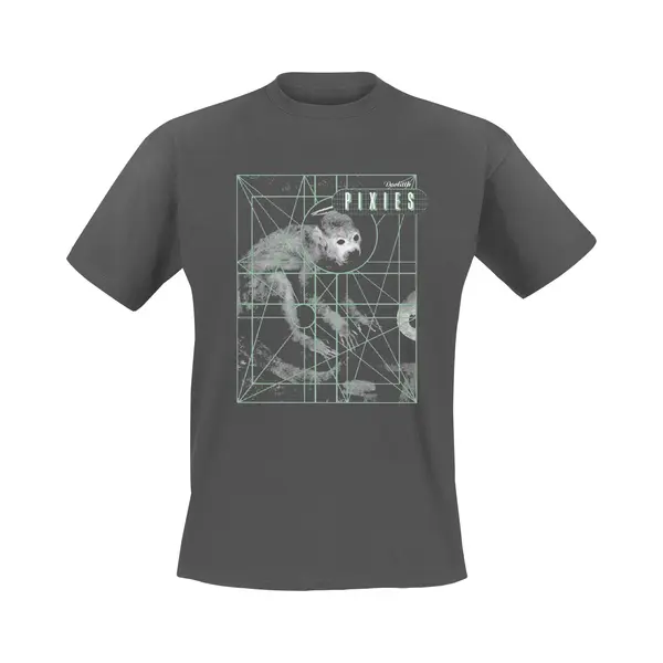 Pixies Monkey Grid T-Shirt Charcoal In S thumbnail