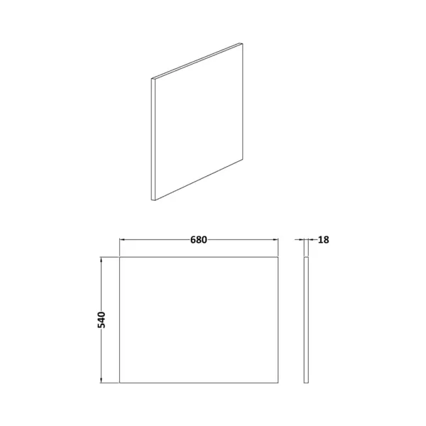 Elite Range Satin Grey, 700mm Square Shower Bath End Panel thumbnail