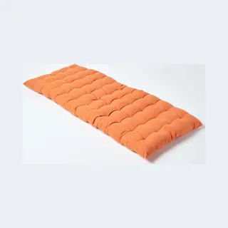 Homescapes Garden Bench Cushion Luxury 2 Seater Cotton Indoor Outdoor Pad, 108 X 42Cm In Burnt Orange